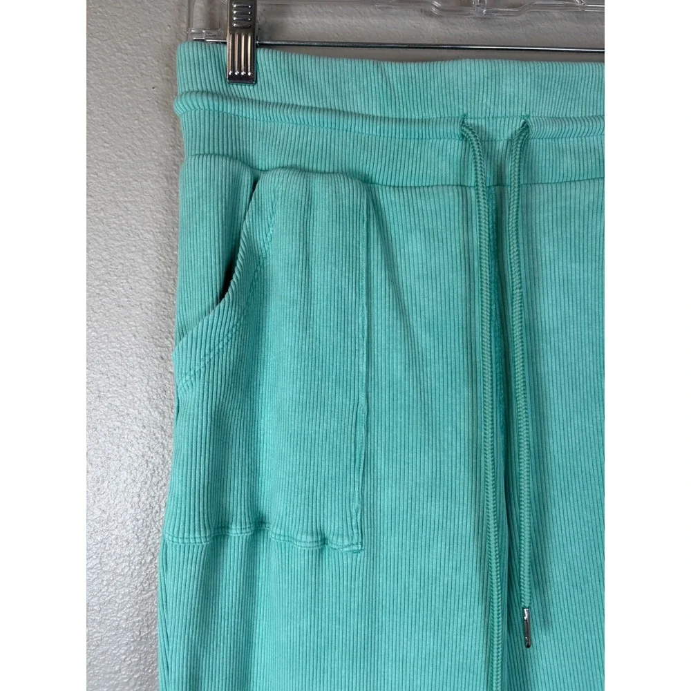 Limited‎ Too Girls XL Mint Green Ribbed Wide Leg Flare Lounge Pants Drawstring